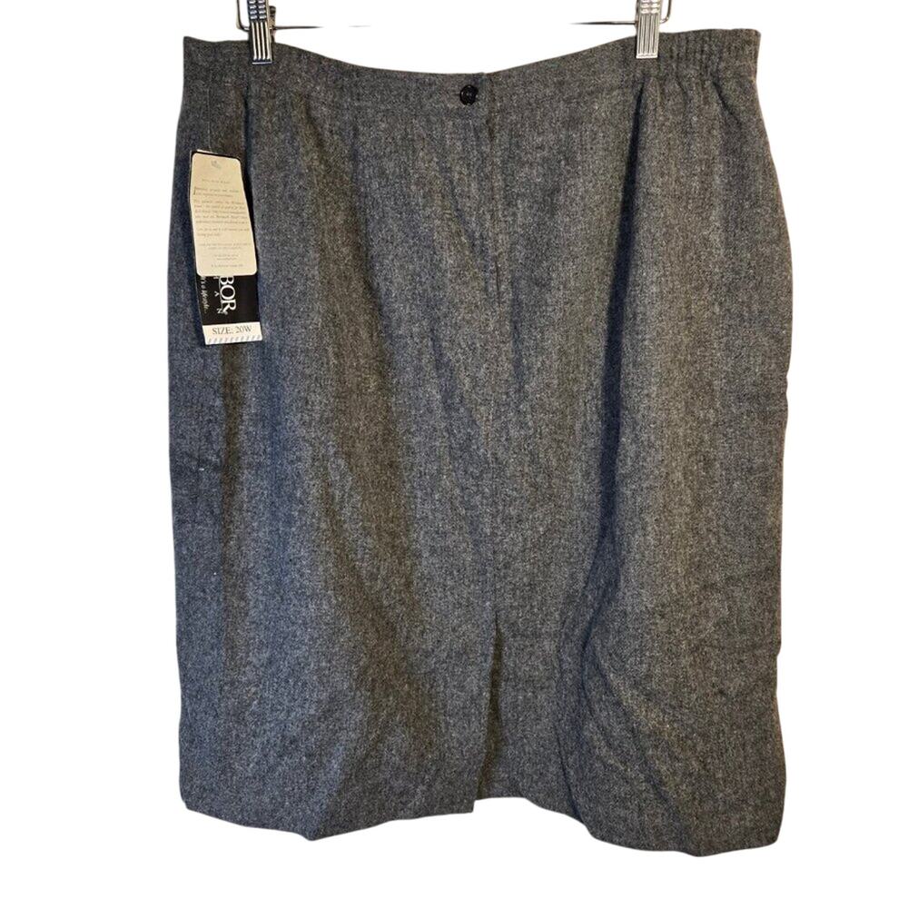 NWT Sag Harbor Woman 20W Gray Wool Blend Pencil Skirt [0331]